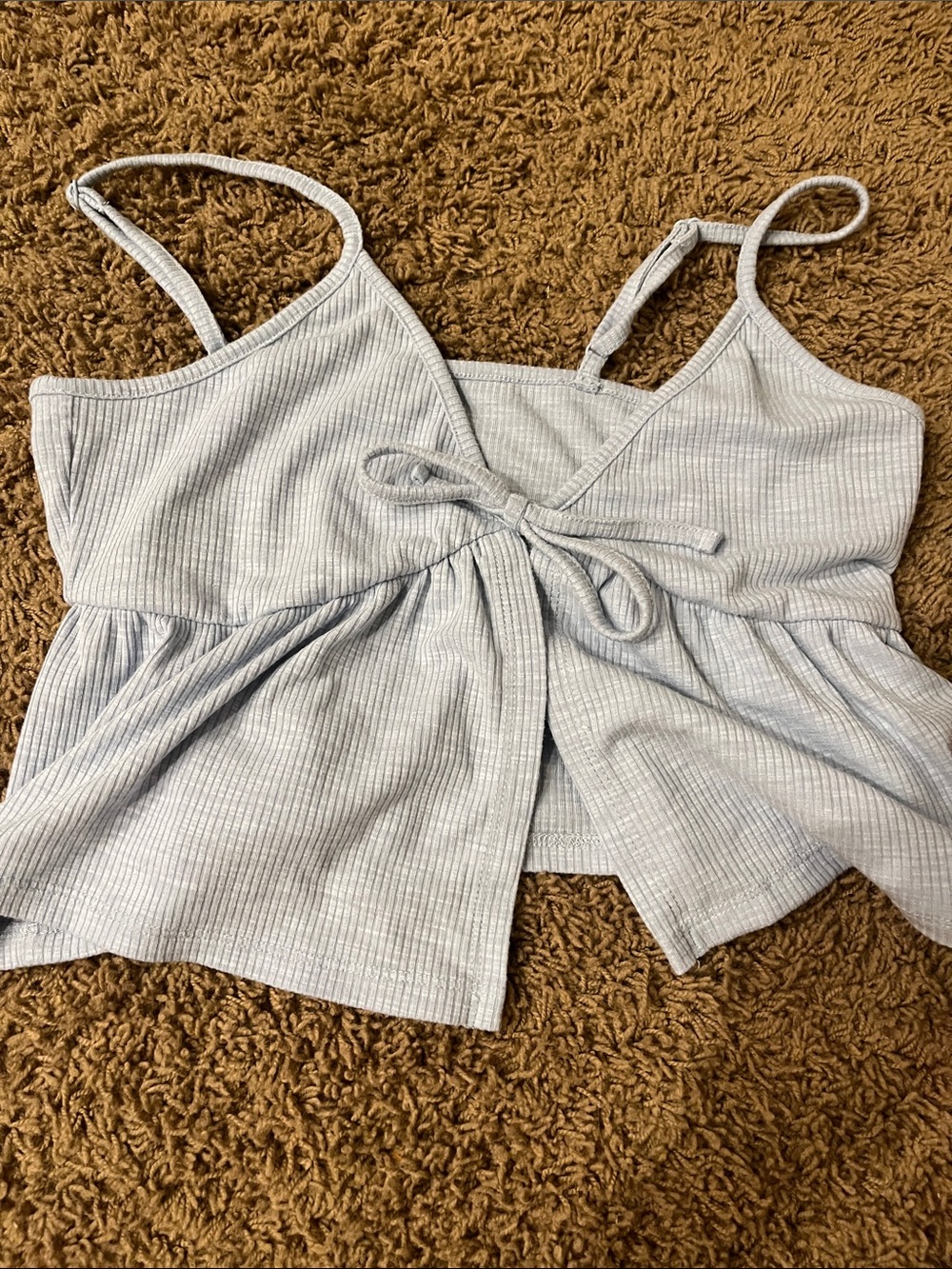 Garage Light Gray Ribbed Tie-Front Cami - Women